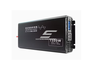 Impulsinis įtampos keitiklis | 12V DC → 220V AC | 1500 W | LCD ekranas | aliuminio korpusas | IPS-PI1500-212 2