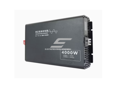 Impulsinis įtampos keitiklis | 12V DC → 220V AC | 4000 W | LCD ekranas | aliuminio korpusas | IPS-PI4000-212 1
