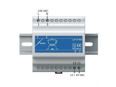 Izoliacinis saugos transformatorius | 230VAC/12VAC | 63VA | DIN bėgelis | IP30 | Sentera Controls | SATD1-12-63 1 Izoliacinis saugos transformatorius | 230VAC/12VAC | 63VA | DIN bėgelis | IP30 | Sentera Controls | SATD1-12-63 1
