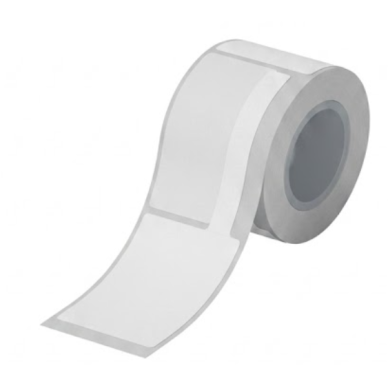 Cable marking label | F-type "flag" shape | 25x38 + 40mm | white | thermal | for cable and wire marking