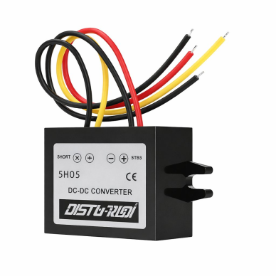 Impulsiline DC–DC pingemuundur | 12 / 24 V – 5 V | 3 A | 15 W | 46 × 32 × 18 mm Impulsiline DC–DC pingemuundur | 12 / 24 V – 5 V | 3 A | 15 W | 46 × 32 × 18 mm
