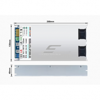 Impulss-toiteplokk | 60 V DC | 1000 W | 17 A | AC → DC | metallkorpus | IPS-PFC1000-60 2