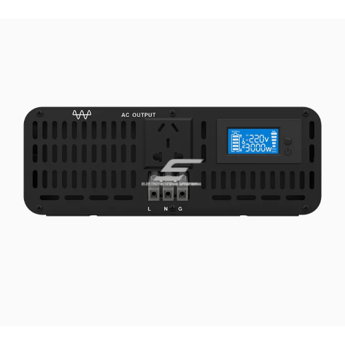Impulsspinge muundur | 12V DC → 220V AC | 3000 W | LCD-ekraan | alumiiniumkorpus | IPS-PI3000-212 4 Impulsspinge muundur | 12V DC → 220V AC | 3000 W | LCD-ekraan | alumiiniumkorpus | IPS-PI3000-212 4
