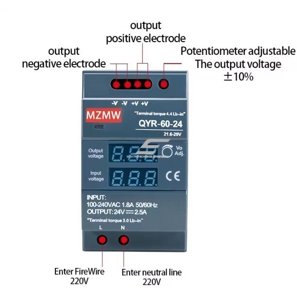 Digitaalne impulsstoiteplokk 12V | 5A | 60W | DIN-siinile paigaldatav 2 Digitaalne impulsstoiteplokk 12V | 5A | 60W | DIN-siinile paigaldatav 2