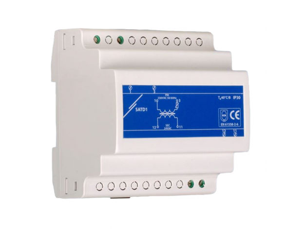 Izoliacinis saugos transformatorius | 230VAC/12VAC | 63VA | DIN bėgelis | IP30 | Sentera Controls | SATD1-12-63 Izoliacinis saugos transformatorius | 230VAC/12VAC | 63VA | DIN bėgelis | IP30 | Sentera Controls | SATD1-12-63