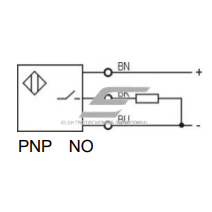 Inductive proximity sensor | 3mm | 5,8x10x27mm | 10-30VDC | NO | PNP | non-flush mount | IP67 2 Inductive proximity sensor | 3mm | 5,8x10x27mm | 10-30VDC | NO | PNP | non-flush mount | IP67 2