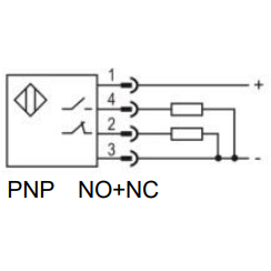 Induktīvais tuvuma sensors | 12mm | M18 | 10-30VDC | NO+NC | PNP | neiegrimstoša montāžā | M12 | IP67 2 Induktīvais tuvuma sensors | 12mm | M18 | 10-30VDC | NO+NC | PNP | neiegrimstoša montāžā | M12 | IP67 2