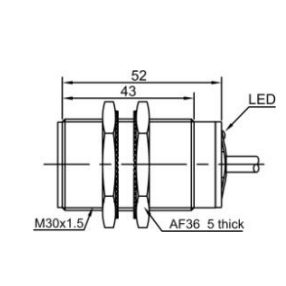 Inductive proximity sensor | 15mm | M30 | 10-30VDC | NO | flush mount | IP67 1 Inductive proximity sensor | 15mm | M30 | 10-30VDC | NO | flush mount | IP67 1