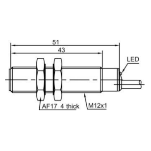 Inductive proximity sensor | 4mm | M12 | 10-30VDC | NC | NPN | flush mount | IP67 1