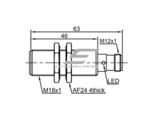 Induktyvinis artumo jutiklis | 5mm | M18 | 10-30VDC | NO | NPN | įmontuojamas | 2m kabelis | IP67 1 Induktyvinis artumo jutiklis | 5mm | M18 | 10-30VDC | NO | NPN | įmontuojamas | 2m kabelis | IP67 1