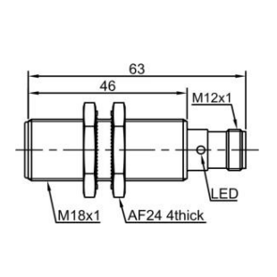 Inductive proximity sensor | 5mm | M18 | 10-30VDC | NO+NC | PNP | flush mount | IP67 1 Inductive proximity sensor | 5mm | M18 | 10-30VDC | NO+NC | PNP | flush mount | IP67 1