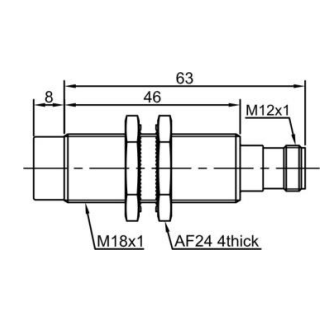 Inductive proximity sensor | 8mm | M18 | 10-30VDC | NO | PNP | non-flush mount | heat resistant +120°C | M12 | IP67 1