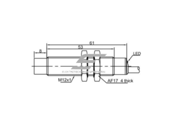Induktyvinis artumo jutiklis | 8mm | M12 | 20-250VAC | NC | paviršinis | 2m kabelis | IP67 1 Induktyvinis artumo jutiklis | 8mm | M12 | 20-250VAC | NC | paviršinis | 2m kabelis | IP67 1