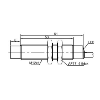 Inductive proximity sensor | 8mm | M12 | 20-250VAC | NC | non-flush mount | IP67 1 Inductive proximity sensor | 8mm | M12 | 20-250VAC | NC | non-flush mount | IP67 1