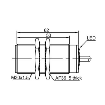 Inductive proximity sensor | 15mm | M30 | 20-250VAC | NO | flush mount | IP67 1 Inductive proximity sensor | 15mm | M30 | 20-250VAC | NO | flush mount | IP67 1
