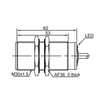 Inductive proximity sensor | 22mm | M30 | 10-30VDC | NO | NPN | flush mount | IP67 1