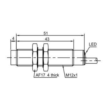Inductive proximity sensor | 4mm | M12 | 10-30VDC | NC | PNP | non-flush mount | IP67 1 Inductive proximity sensor | 4mm | M12 | 10-30VDC | NC | PNP | non-flush mount | IP67 1