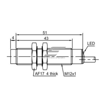 Inductive proximity sensor | 4mm | M12 | 10-30VDC | NO | NPN | non-flush mount | IP67 1 Inductive proximity sensor | 4mm | M12 | 10-30VDC | NO | NPN | non-flush mount | IP67 1