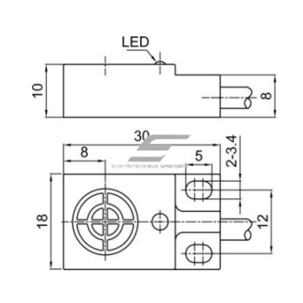 Inductive proximity sensor | 5mm | 10x18x30mm | 10-30VDC | NO | NPN | flush mount | IP67 1 Inductive proximity sensor | 5mm | 10x18x30mm | 10-30VDC | NO | NPN | flush mount | IP67 1