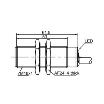 Inductive proximity sensor | 12mm | M18 | 10-30VDC | NO | PNP | flush mount | IP67 1