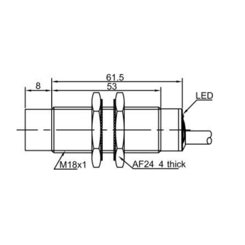 Inductive proximity sensor | 8mm | M18 | 20-250VAC | NO | non-flush mount | IP67 1 Inductive proximity sensor | 8mm | M18 | 20-250VAC | NO | non-flush mount | IP67 1