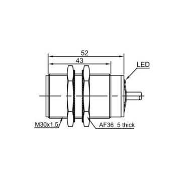 Inductive proximity sensor | 10mm | M30 | 10-30VDC | NO | PNP | flush mount | IP67 1 Inductive proximity sensor | 10mm | M30 | 10-30VDC | NO | PNP | flush mount | IP67 1