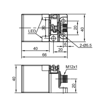 Induktiivne lähedusandur | analoog | 15mm | 40x40x66mm | 15-30VDC | 0-10V + 0-20mA | mitte-süvistatav paigaldus | M12 | IP67 1 Induktiivne lähedusandur | analoog | 15mm | 40x40x66mm | 15-30VDC | 0-10V + 0-20mA | mitte-süvistatav paigaldus | M12 | IP67 1