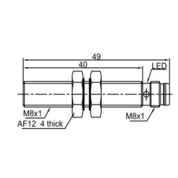 Inductive proximity sensor | 1,5mm | M8 | 10-30VDC | NO | PNP | flush mount | IP67 1