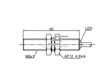 Induktyvinis artumo jutiklis | 2mm | M8 | 10-30VDC | NC | PNP | įmontuojamas | 2m kabelis | IP67 1 Induktyvinis artumo jutiklis | 2mm | M8 | 10-30VDC | NC | PNP | įmontuojamas | 2m kabelis | IP67 1