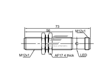 Induktyvinis artumo jutiklis | 6mm | M12 | 10-30VDC | NO | PNP | įmontuojamas | IP67 1