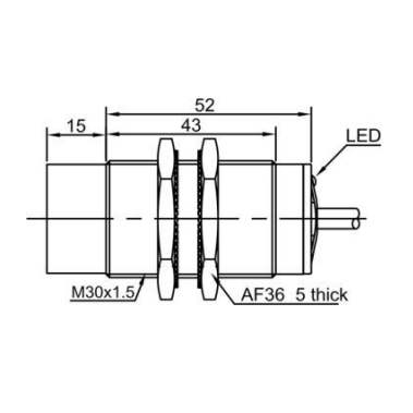 Inductive proximity sensor | 22mm | M30 | 10-30VDC | NO | PNP | non-flush mount | IP67 1 Inductive proximity sensor | 22mm | M30 | 10-30VDC | NO | PNP | non-flush mount | IP67 1