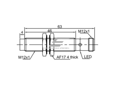 Induktyvinis artumo jutiklis | 4mm | M12 | 10-30VDC | NO+NC | NPN | paviršinis | IP67 1