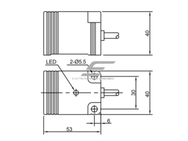 Induktyvinis artumo jutiklis | 15mm | 40x40x53mm | 10-30VDC | NO | NPN | įmontuojamas | 2m kabelis | IP67 Induktyvinis artumo jutiklis | 15mm | 40x40x53mm | 10-30VDC | NO | NPN | įmontuojamas | 2m kabelis | IP67