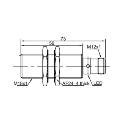 Induktiivne lähedusandur | 12mm | M18 | 10-30VDC | NO | PNP | süvistatav paigaldus | M12 | IP67 Induktiivne lähedusandur | 12mm | M18 | 10-30VDC | NO | PNP | süvistatav paigaldus | M12 | IP67