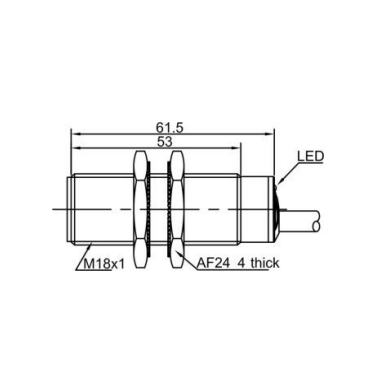 Induktiivne lähedusandur | 8mm | M18 | 20-250VAC/DC | NO | süvistatav paigaldus | IP67 Induktiivne lähedusandur | 8mm | M18 | 20-250VAC/DC | NO | süvistatav paigaldus | IP67