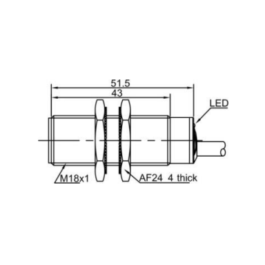 Induktiivne lähedusandur | 5mm | M18 | 10-30VDC | NO+NC | PNP | süvistatav paigaldus | IP67 Induktiivne lähedusandur | 5mm | M18 | 10-30VDC | NO+NC | PNP | süvistatav paigaldus | IP67