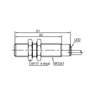 Induktiivne lähedusandur | 4mm | M12 | 10-30VDC | NO | NPN | süvistatav paigaldus | IP67 Induktiivne lähedusandur | 4mm | M12 | 10-30VDC | NO | NPN | süvistatav paigaldus | IP67