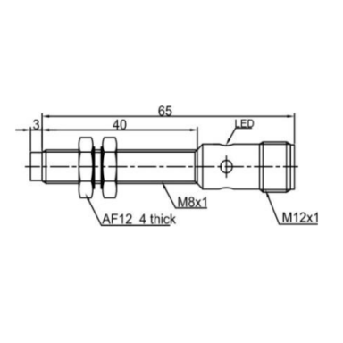 Induktiivne lähedusandur | 2mm | M8 | 10-30VDC | NO | PNP | mitte-süvistatav paigaldus | M12 | IP67 Induktiivne lähedusandur | 2mm | M8 | 10-30VDC | NO | PNP | mitte-süvistatav paigaldus | M12 | IP67