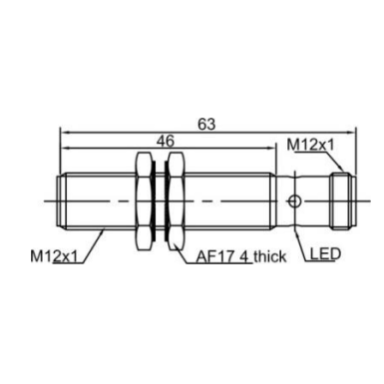 Induktiivne lähedusandur | 4mm | M12 | 10-30VDC | NO | NPN | süvistatav paigaldus | IP67 Induktiivne lähedusandur | 4mm | M12 | 10-30VDC | NO | NPN | süvistatav paigaldus | IP67