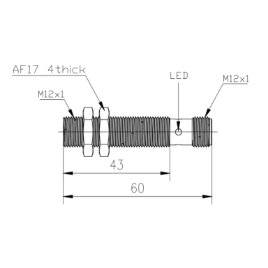 Induktiivne lähedusandur | 4mm | M12 | 10-30VDC | NO | NPN | süvistatav paigaldus | nikkel-vask korpus | IP67 Induktiivne lähedusandur | 4mm | M12 | 10-30VDC | NO | NPN | süvistatav paigaldus | nikkel-vask korpus | IP67