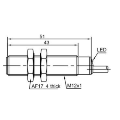 Induktiivne lähedusandur | 4mm | M12 | 10-30VDC | NO | süvistatav paigaldus | IP67 Induktiivne lähedusandur | 4mm | M12 | 10-30VDC | NO | süvistatav paigaldus | IP67