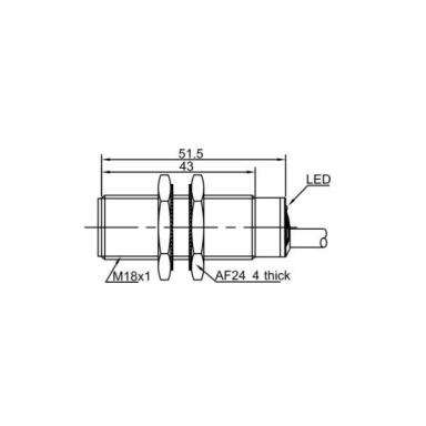 Induktiivne lähedusandur | 8mm | M18 | 10-30VDC | NO | süvistatav paigaldus | IP67 Induktiivne lähedusandur | 8mm | M18 | 10-30VDC | NO | süvistatav paigaldus | IP67