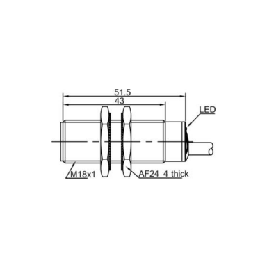 Induktiivne lähedusandur | 8mm | M18 | 10-30VDC | NC | PNP | süvistatav paigaldus | IP67 Induktiivne lähedusandur | 8mm | M18 | 10-30VDC | NC | PNP | süvistatav paigaldus | IP67
