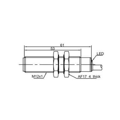 Induktiivne lähedusandur | 6mm | M12 | 10-30VDC | NO | PNP | süvistatav paigaldus | IP67 Induktiivne lähedusandur | 6mm | M12 | 10-30VDC | NO | PNP | süvistatav paigaldus | IP67