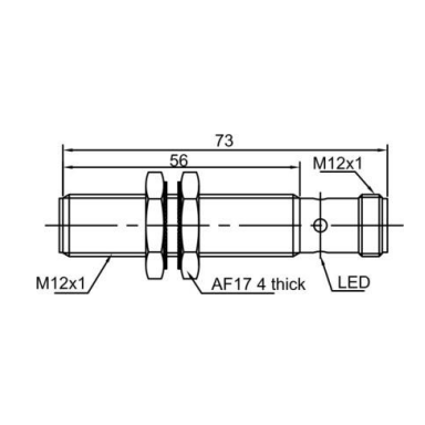 Induktiivne lähedusandur | 6mm | M12 | 10-30VDC | NO | PNP | süvistatav paigaldus | IP67 Induktiivne lähedusandur | 6mm | M12 | 10-30VDC | NO | PNP | süvistatav paigaldus | IP67