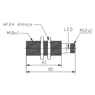 Induktiivne lähedusandur | 8mm | M18 | 10-30VDC | NO | NPN | süvistatav paigaldus | M12 | nikkel-vask korpus | IP67 Induktiivne lähedusandur | 8mm | M18 | 10-30VDC | NO | NPN | süvistatav paigaldus | M12 | nikkel-vask korpus | IP67