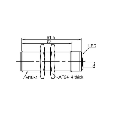 Induktiivne lähedusandur | 12mm | M18 | 10-30VDC | NO | PNP | süvistatav paigaldus | IP67 Induktiivne lähedusandur | 12mm | M18 | 10-30VDC | NO | PNP | süvistatav paigaldus | IP67