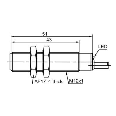 Induktīvais tuvuma sensors | 2mm | M12 | 10-30VDC | NO | NPN | iebūvēts montāžā | izturīgs pret salu -40°C | IP67 1 Induktīvais tuvuma sensors | 2mm | M12 | 10-30VDC | NO | NPN | iebūvēts montāžā | izturīgs pret salu -40°C | IP67 1
