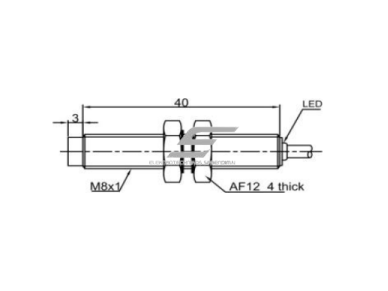 Induktyvinis artumo jutiklis | 2mm | M8 | 10-30VDC | NO | PNP | paviršinis | 2m kabelis | IP67 1 Induktyvinis artumo jutiklis | 2mm | M8 | 10-30VDC | NO | PNP | paviršinis | 2m kabelis | IP67 1