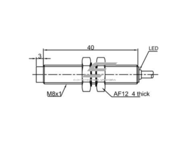 Induktyvinis artumo jutiklis | 2mm | M8 | 10-30VDC | NO | paviršinis | 2m kabelis | IP67 1